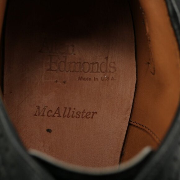 Allen Edmonds Mens McAllister Oxford Size 9.5 C Black Leather Dress Shoe Wingtip - Picture 12 of 12